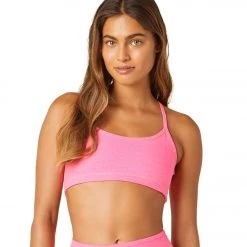 Beyond Yoga Spacedye Slim Racerback Yoga Sports Bra Electric Pink Heather