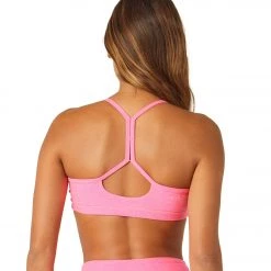 Beyond Yoga Spacedye Slim Racerback Yoga Sports Bra Electric Pink Heather