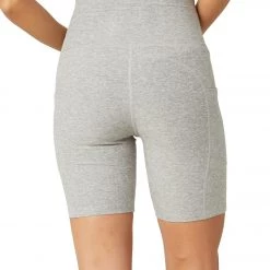 Beyond Yoga Spacedye Team Pockets High Waisted Biker Shorts Silver Mist