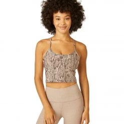 CLOTHING Beyond Yoga Spacedye Printed Slim Racerback Cropped Tank Chai Cobra