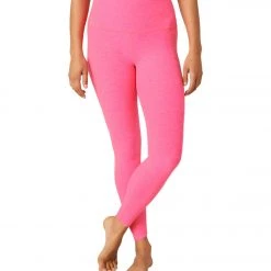 Beyond Yoga Spacedye High Waisted Caught In The Midi 7/8 Yoga Leggings Electric Pink Heather