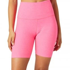 Beyond Yoga Spacedye High Waisted Biker Yoga Shorts Electric Pink Heather