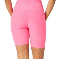 Beyond Yoga Spacedye High Waisted Biker Yoga Shorts Electric Pink Heather