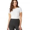 CLOTHING Beyond Yoga Featherweight Spacedye Ruched Down Cropped Tee Cloud White