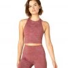 CLOTHING Beyond Yoga Camo Studio Cropped Tank Chocolate Cherry Camo Jacquard 2 CLOTHING Beyond Yoga Camo Studio Cropped Tank Chocolate Cherry Camo Jacquard