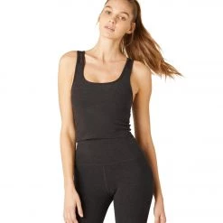 Beyond Yoga Spacedye Mesh Curve Cropped Tank Darkest Night CLOTHING