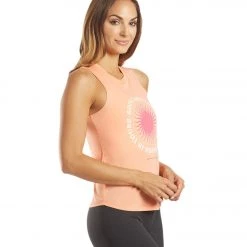 Spiritual Gangster Shine Muscle Tank Flamingo Pink CLOTHING