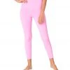 Onzie Ribbed Sweetheart 7/8 Yoga Leggings Bubble Gum Rib CLOTHING