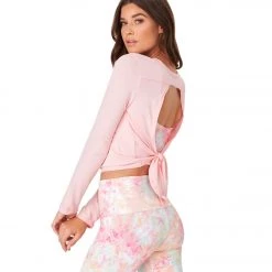 Onzie Tie Back Long Sleeve Top Petal