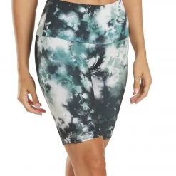 Onzie High Rise Bike Shorts Evergreen Tie Dye
