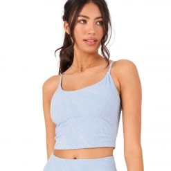 CLOTHING Onzie Belle Cami Yoga Crop Blue Fog Selenite