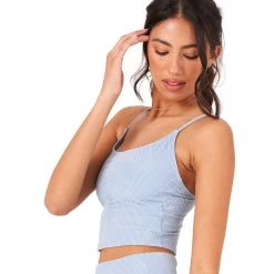CLOTHING Onzie Belle Cami Yoga Crop Blue Fog Selenite