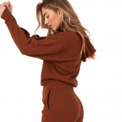 CLOTHING Onzie Crop After Yoga Hoodie Brown
