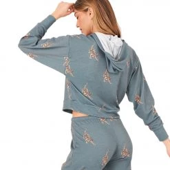 Onzie Crop After Yoga Hoodie Pale Cacti Tiger CLOTHING