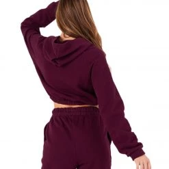 CLOTHING Onzie Cinch Crop Hoodie Fig Fleece