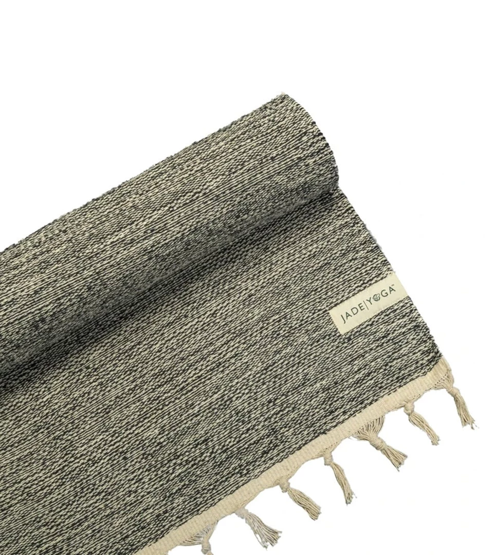YOGA MATS & PROPS Jade Yoga Recycled Cotton Yoga Blanket Black 7 YOGA MATS & PROPS Jade Yoga Recycled Cotton Yoga Blanket Black