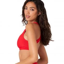 Onzie Half Moon Yoga Sports Bra Red Rib NEW ARRIVALS