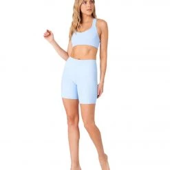 Onzie Ribbed Biker Shorts Bouquet Rib