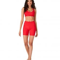 CLOTHING Onzie Ribbed Biker Shorts Red Rib