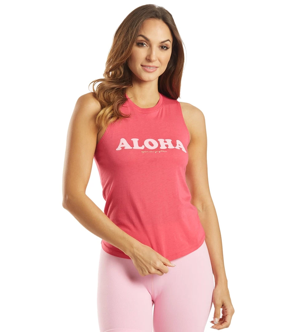 Spiritual Gangster Aloha Muscle Tank Rubyy CLOTHING 3 Spiritual Gangster Aloha Muscle Tank Rubyy CLOTHING