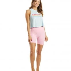 CLOTHING Spiritual Gangster Summer Love Crop Tank Sky