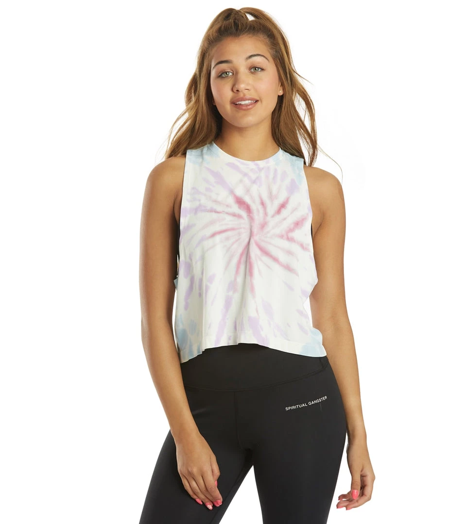 Spiritual Gangster Gratitude Supernova Tank Pastel Twirl Tie Dye CLOTHING 9 Spiritual Gangster Gratitude Supernova Tank Pastel Twirl Tie Dye CLOTHING