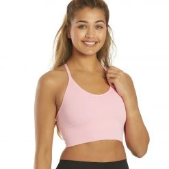 Spiritual Gangster Icon T-Back Sports Bra Paradise Pink CLOTHING