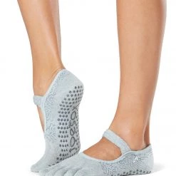 Toesox Organic Mia Grip Full Toe Socks Hydrangea ACCESSORIES 7 Toesox Organic Mia Grip Full Toe Socks Hydrangea ACCESSORIES