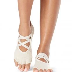 ACCESSORIES Toesox Organic Elle Grip Half Toe Socks Magnolia