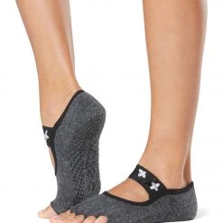Toesox Mia Grip Half Toe Socks Pansy