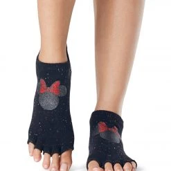 Toesox Grip Half Toe Low Rise Socks Confetti Minnie