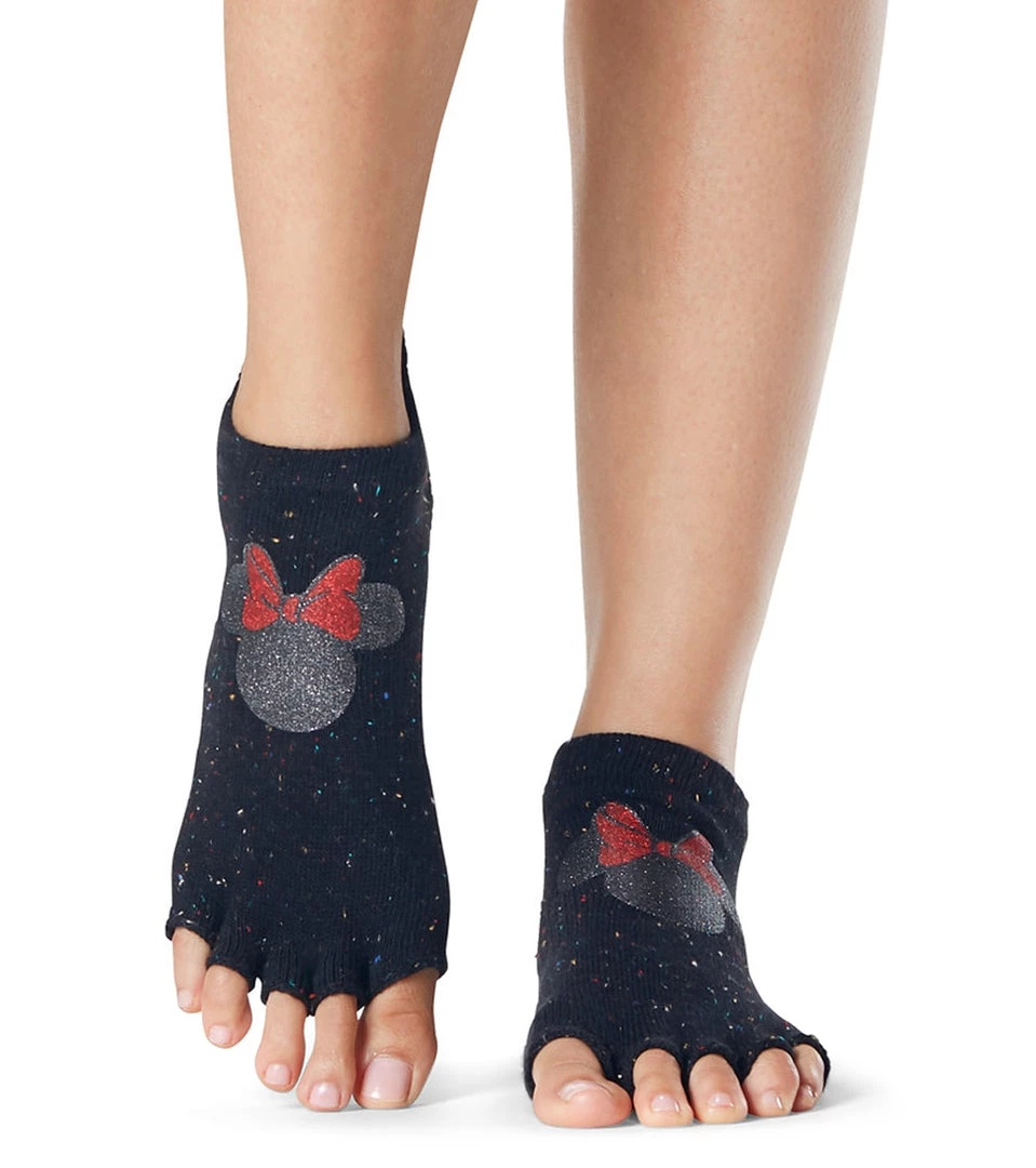 Toesox Grip Half Toe Low Rise Socks Confetti Minnie 6 Toesox Grip Half Toe Low Rise Socks Confetti Minnie