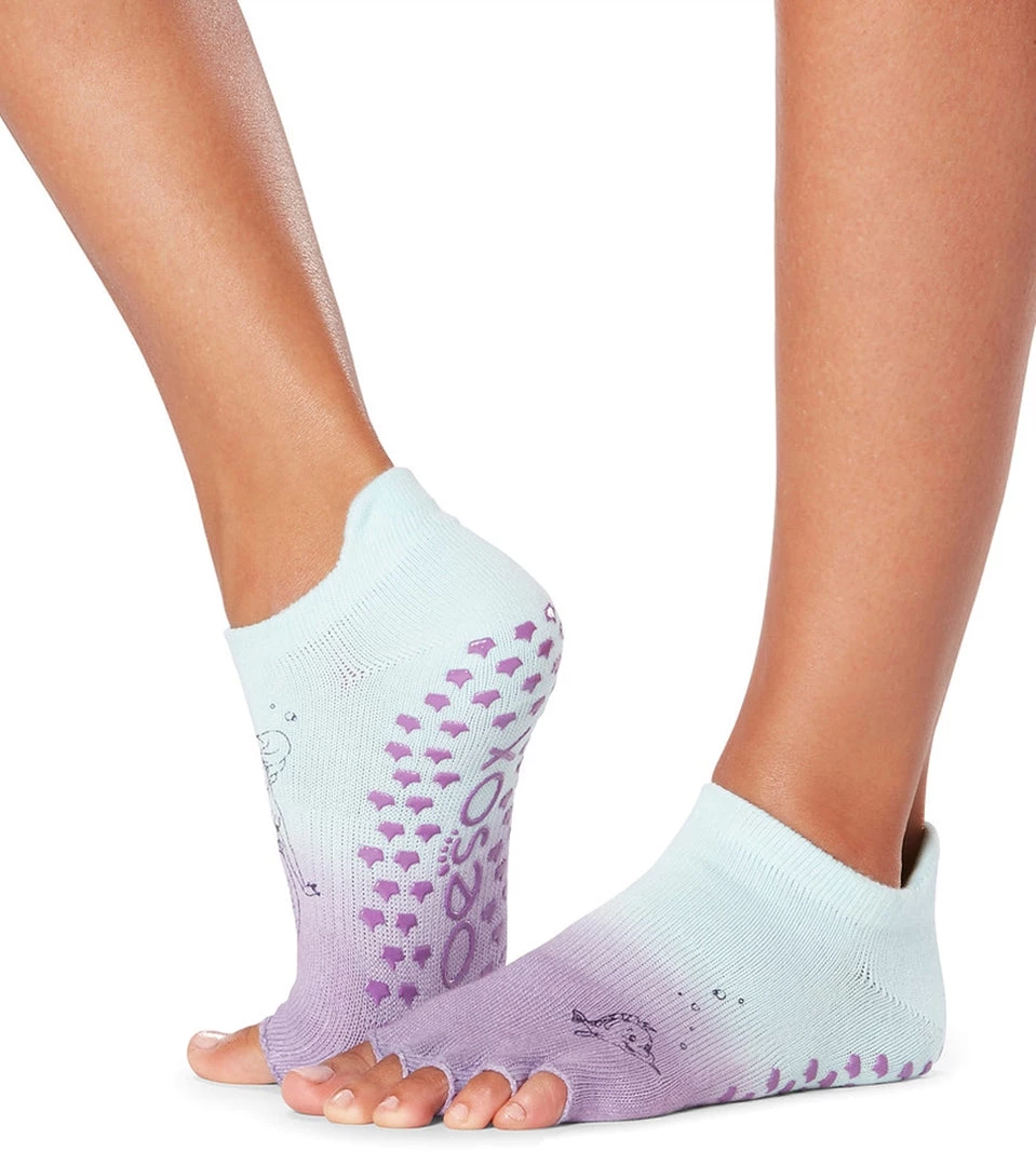 Toesox Grip Half Toe Low Rise Socks Ariel + Flounder ACCESSORIES 4 Toesox Grip Half Toe Low Rise Socks Ariel + Flounder ACCESSORIES