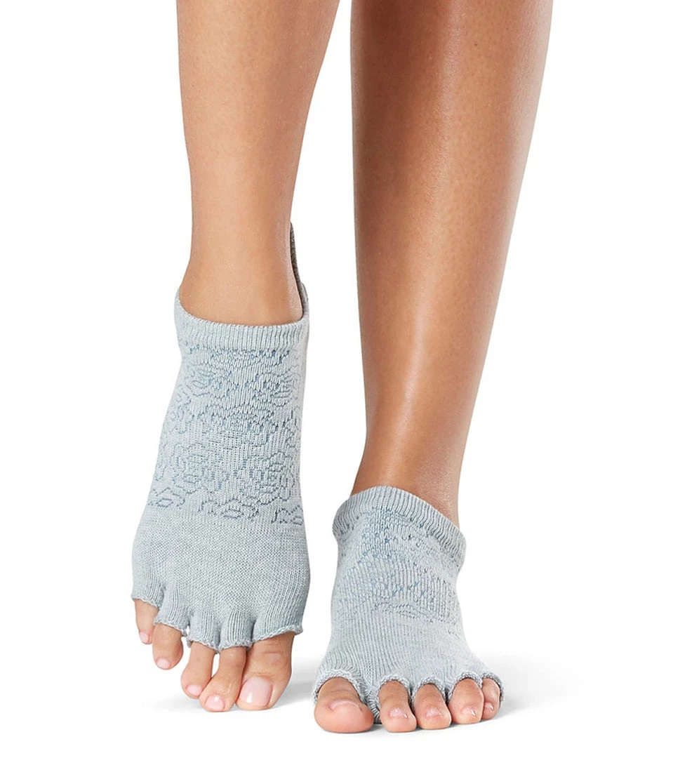 Toesox Grip Half Toe Low Rise Socks Hydrangea 3 Toesox Grip Half Toe Low Rise Socks Hydrangea