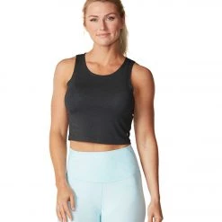 CLOTHING Tavi Crop Yoga Tank Charcoal Grey