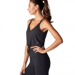 Tavi Tie Front Yoga Tank Ebony CLOTHING