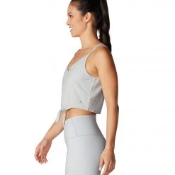 CLOTHING Tavi Tie Front Yoga Tank Light Grey
