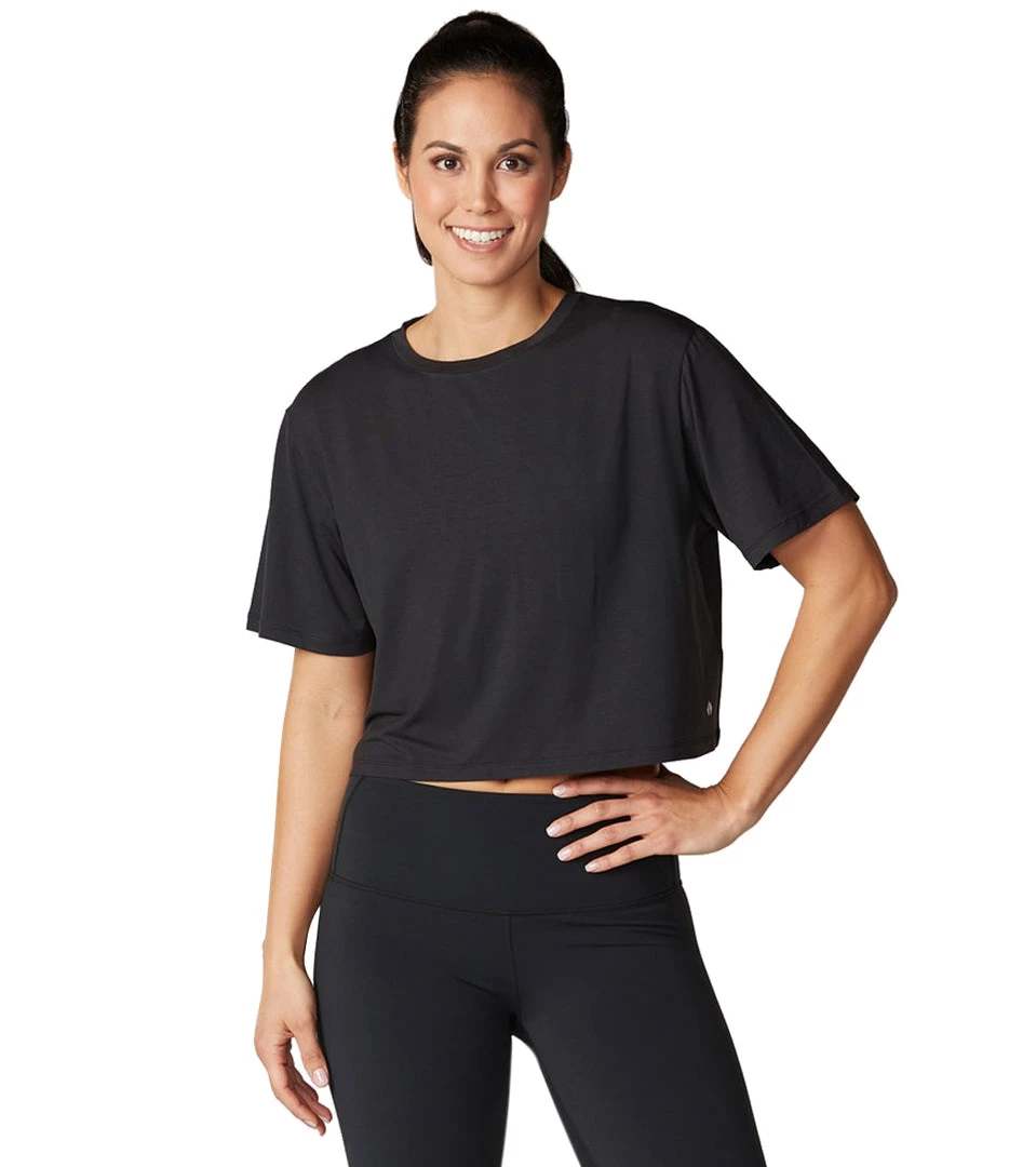 CLOTHING Tavi Crop Tee Ebony 8 CLOTHING Tavi Crop Tee Ebony