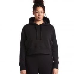 Public Rec Luxe Fleece Cropped Hoodie Black