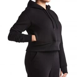 Public Rec Luxe Fleece Cropped Hoodie Black