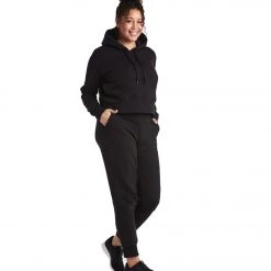 Public Rec Luxe Fleece Cropped Hoodie Black