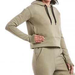 Public Rec Luxe Fleece Cropped Hoodie Sage