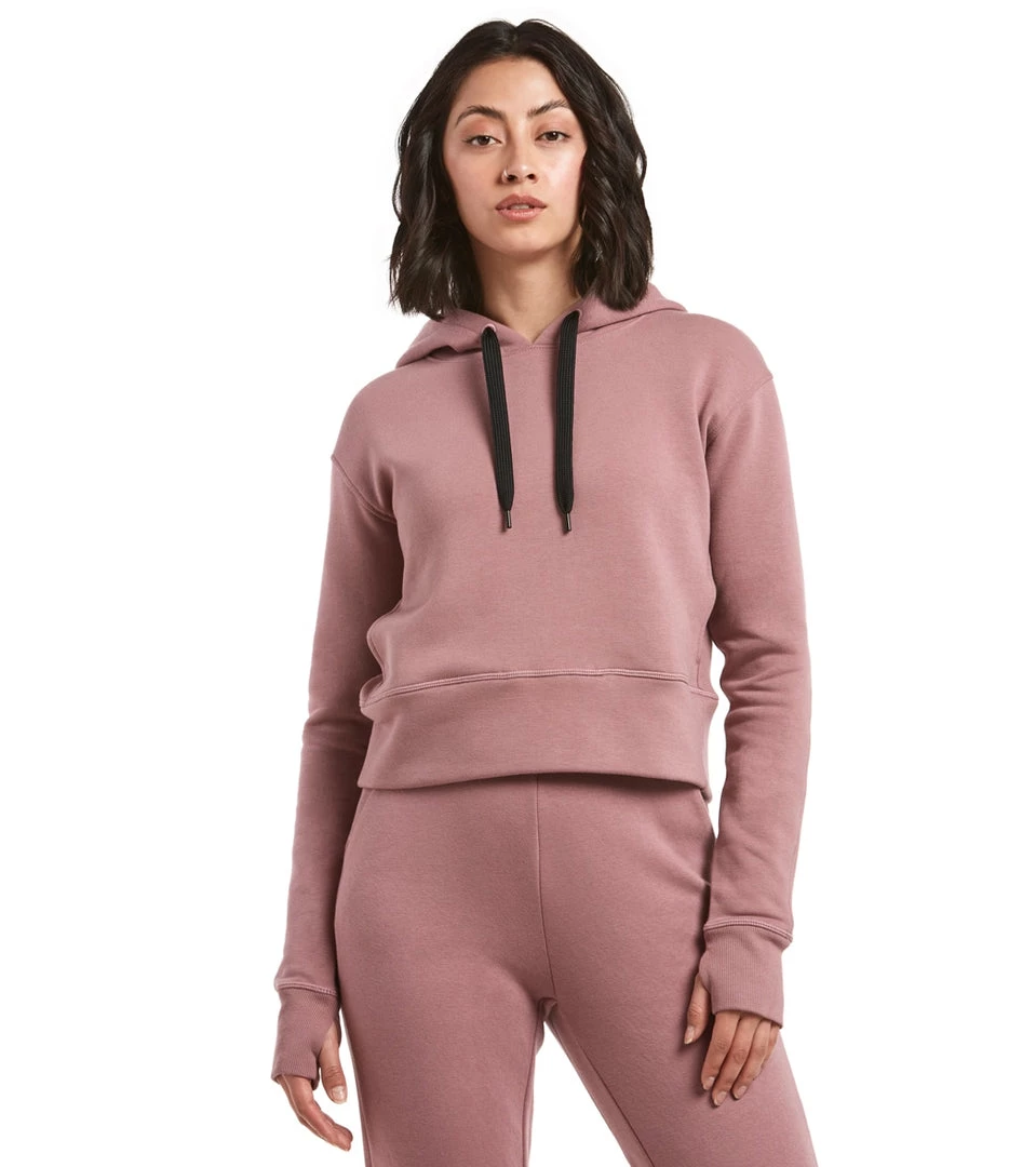 Public Rec Luxe Fleece Cropped Hoodie Mauve CLOTHING 3 Public Rec Luxe Fleece Cropped Hoodie Mauve CLOTHING