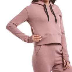 Public Rec Luxe Fleece Cropped Hoodie Mauve CLOTHING