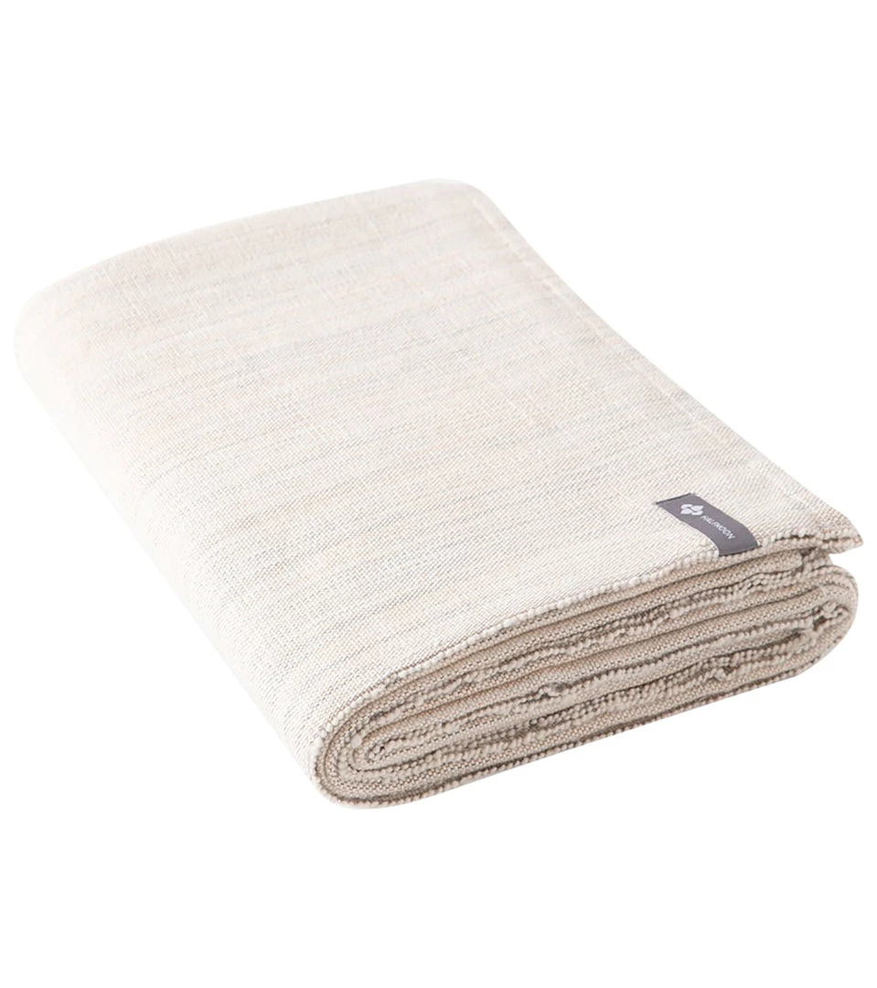 Halfmoon Melange Cotton Yoga Blanket Sandstone 3 Halfmoon Melange Cotton Yoga Blanket Sandstone
