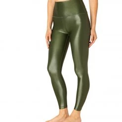CLOTHING Beyond Yoga High Waisted Sportgloss 7/8 Yoga Leggings Eden Green