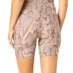 Beyond Yoga Spacedye Printed High Waisted Biker Shorts Chai Cocoa Leopard CLOTHING