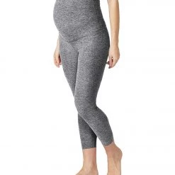 Beyond Yoga Spacedye Love The Bump Capri Maternity Leggings Black White CLOTHING