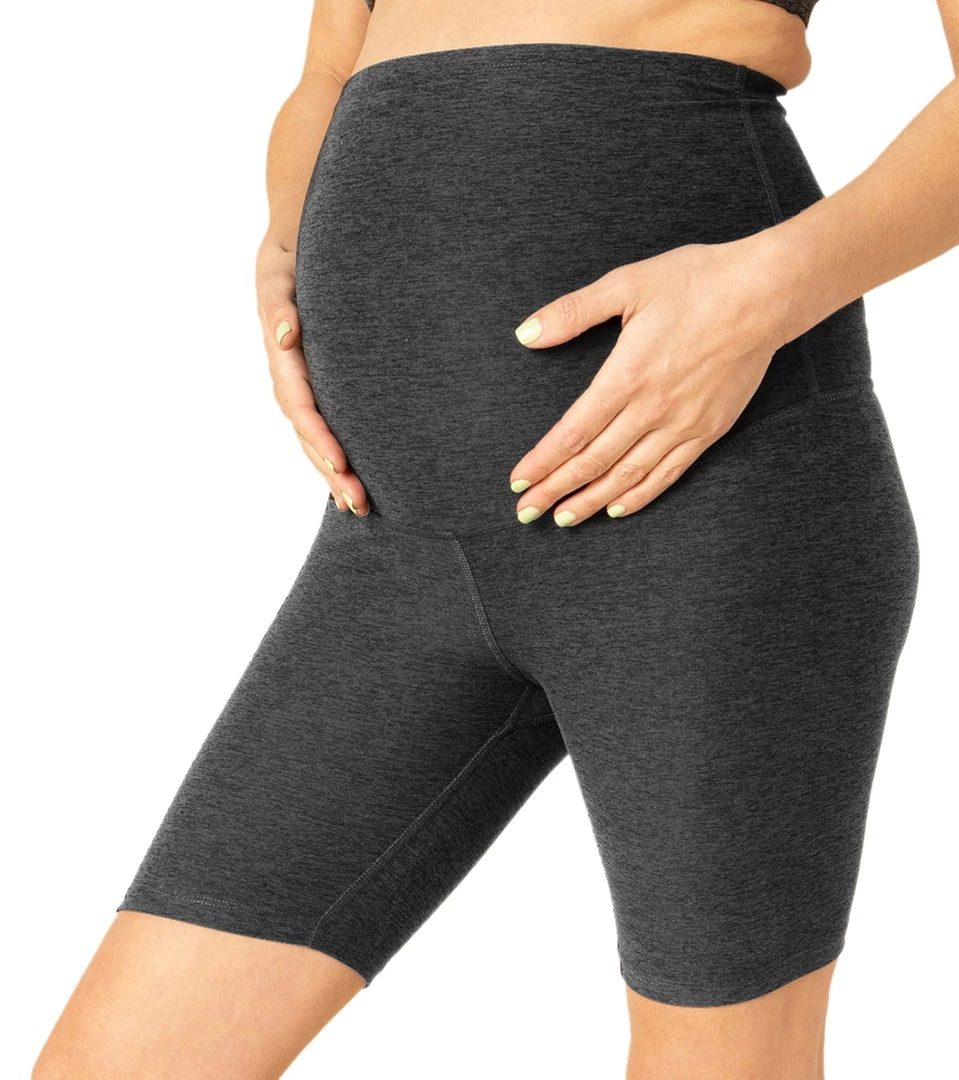 Beyond Yoga Spacedye Love The Bump Maternity Biker Shorts Black Charcoal CLOTHING 3 Beyond Yoga Spacedye Love The Bump Maternity Biker Shorts Black Charcoal CLOTHING