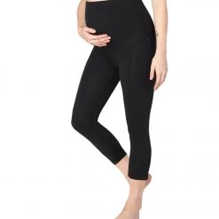 Beyond Yoga Supplex Love The Bump Capri Maternity Leggings Jet Black